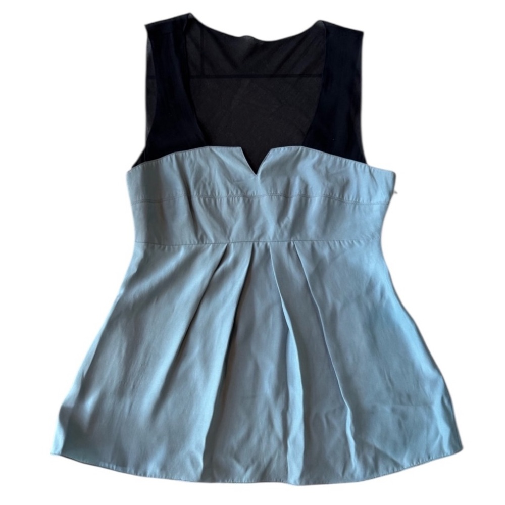 Tea and Honey Silk Illusion Empire Waist Grey Top Grey Silver Black Sheer Medium